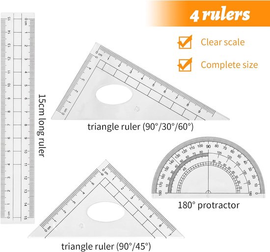 Passer set - Geometrie set - Wiskunde tekenen - 10-delige kit - Circa ...