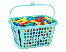 Plasticforte Knijpermandje - blauw - 20 x 25 cm - kunststof - wasknijpertasje/knijperzak