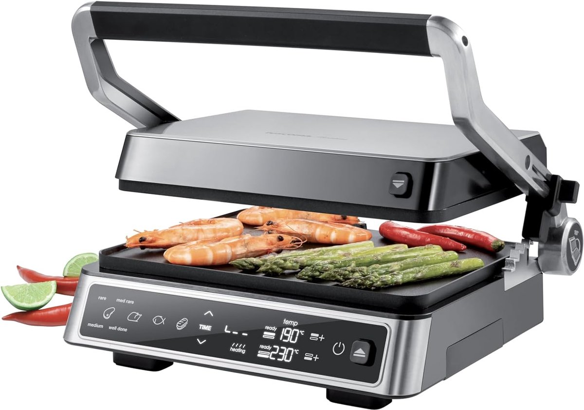 Elektrische Kookplaat - Inductie Kookplaat - Koken en Grillen - Dubbelzijdig Grillen - 2000 W Vermogen - Zwart