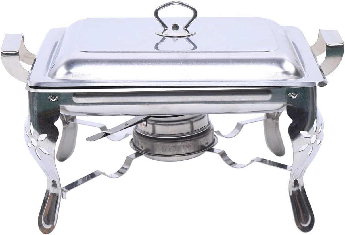 Voedselverwarmer - Warmhoudcontainer - Buffet Catering - Hoogglans gepolijst - 6 Liter - Zilver