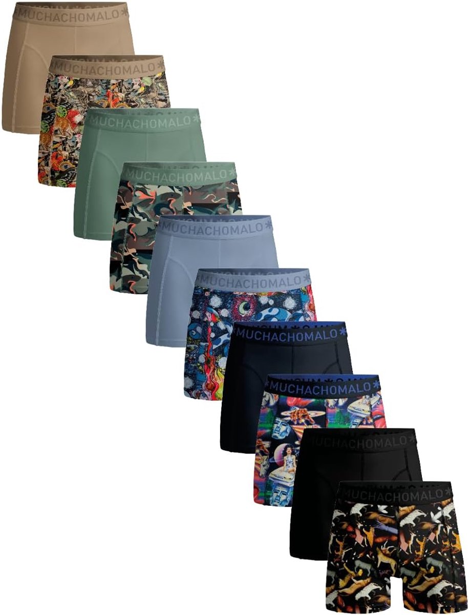 Heren Boxershorts - Ondergoed Set - Dagelijks Gebruik - Zachte Katoen Mix - 10 Pack - Print