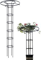 Klimrek Voor Planten - Bloemensteun Verticale - Buiten Tuinieren - Versterkte Basisstructuur - Tot 210cm Hoog - Zwart