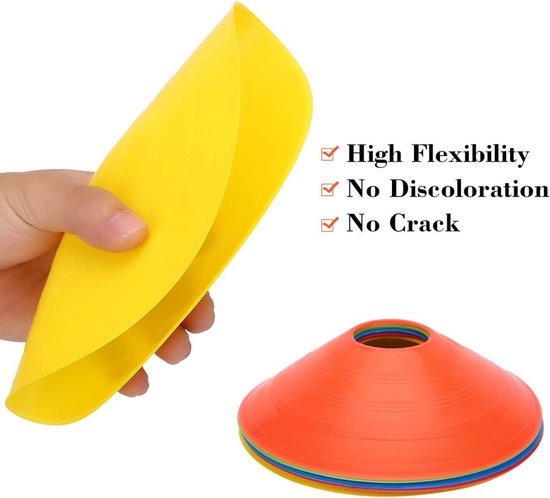 Markeerhoedjes Set - Sport Kegels - Training Snelheid - Duurzaam PE Materiaal - 5cm Hoog - Rood van Merkloos — afbeelding 4