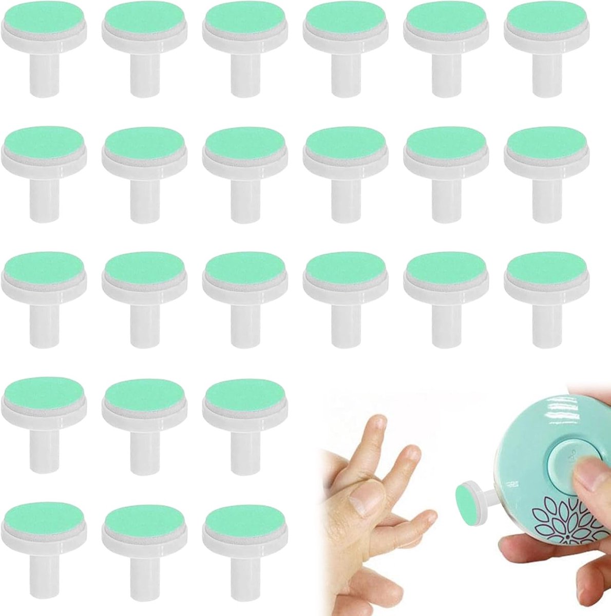 24 stuks elektrische nagelvijlen voor kinderen, elektrische vervanging van groene nagelvijl, professionele elektrische accessoires, nagelknipperkop voor het slijpen van nagels