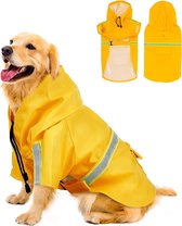 Regenjas voor Honden - Regenjas voor Honden met Reflecterende Strepen - Ultralichte - Ademende en Waterdichte Regenjas met Capuchon - Middelgrote - Aanbevolengewicht 4-6kg - M