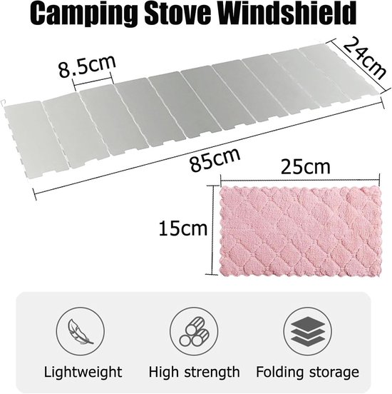 Opvouwbare Windbescherming voor Campingkooktoestel - Lichtgewicht en Efficiënt van Merkloos — afbeelding 3