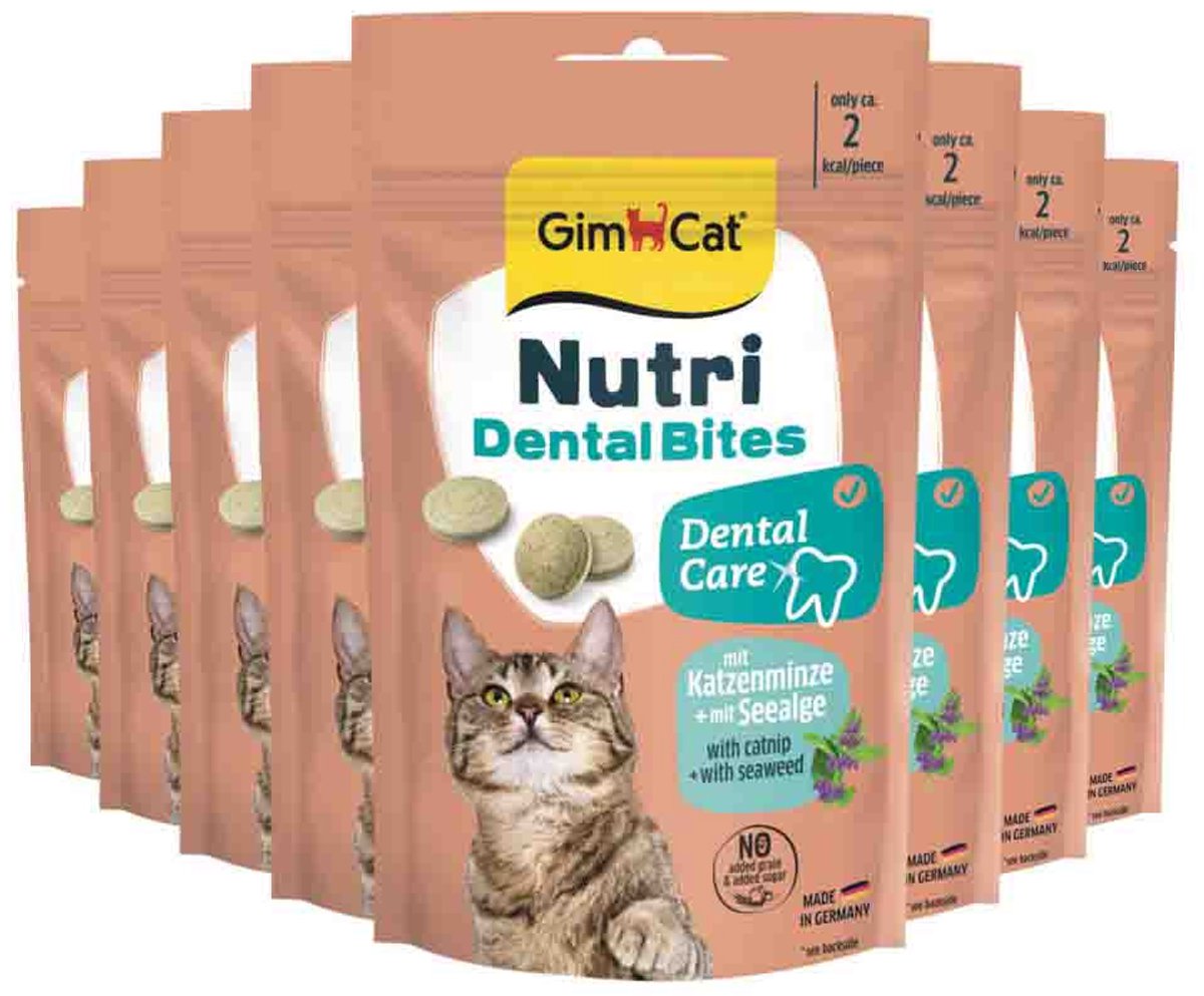 GimCat Kattensnack Nutri Dental Bites - 8 x 40 gr - Voordeelverpakking