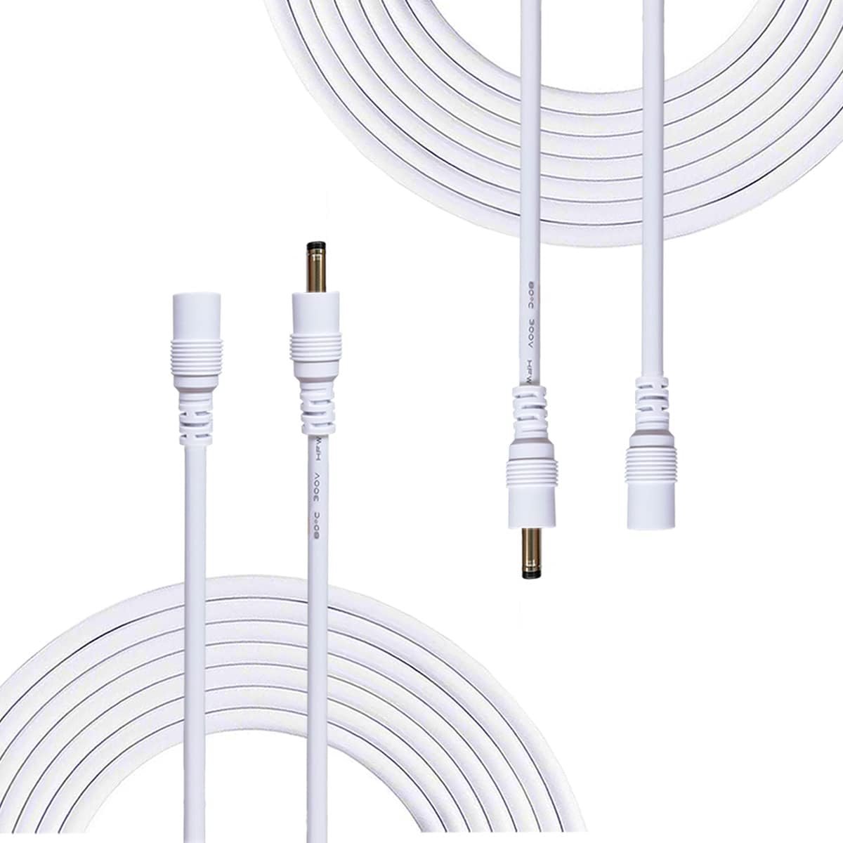 DC Verlengkabel 3,5 mm x 1,35 mm Aansluitkabel voor DC Connectoren - 2 stuks 1m Wit