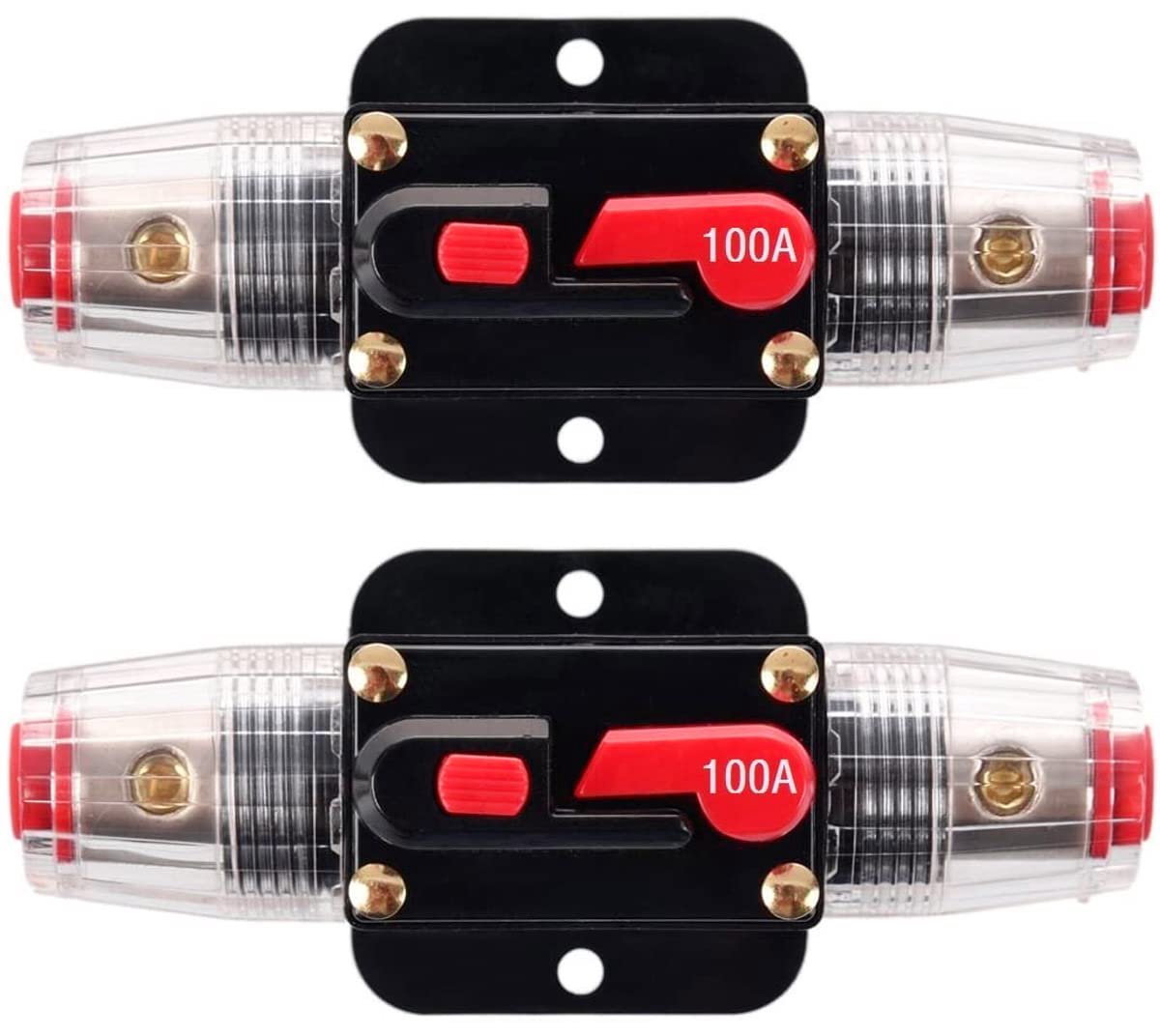 100A Inline Circuit Breaker - Reset Zekeringhouder voor Automotive, Marine en Audio Bescherming