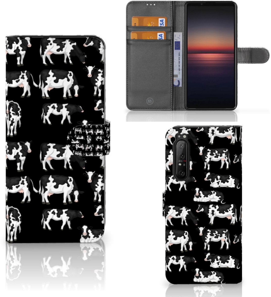 Sony Xperia 1 II Telefoonhoesje met Pasjes Koetjes