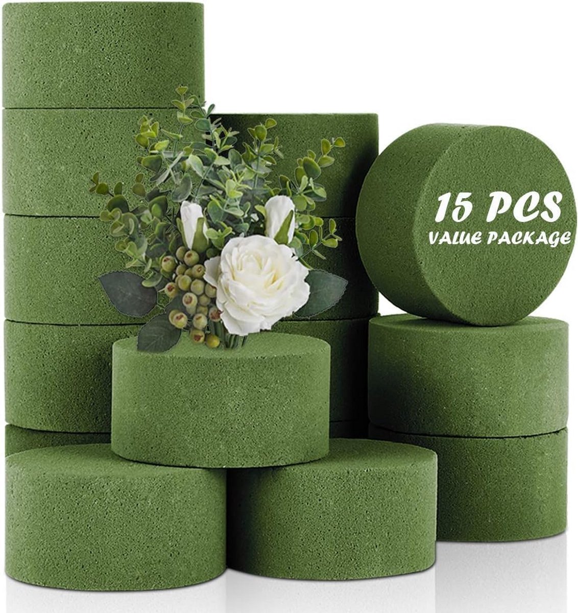 Bloemenschuim Blocken Set - 15 Stuks Groen Voor Kunstmatige en Verse Bloemen