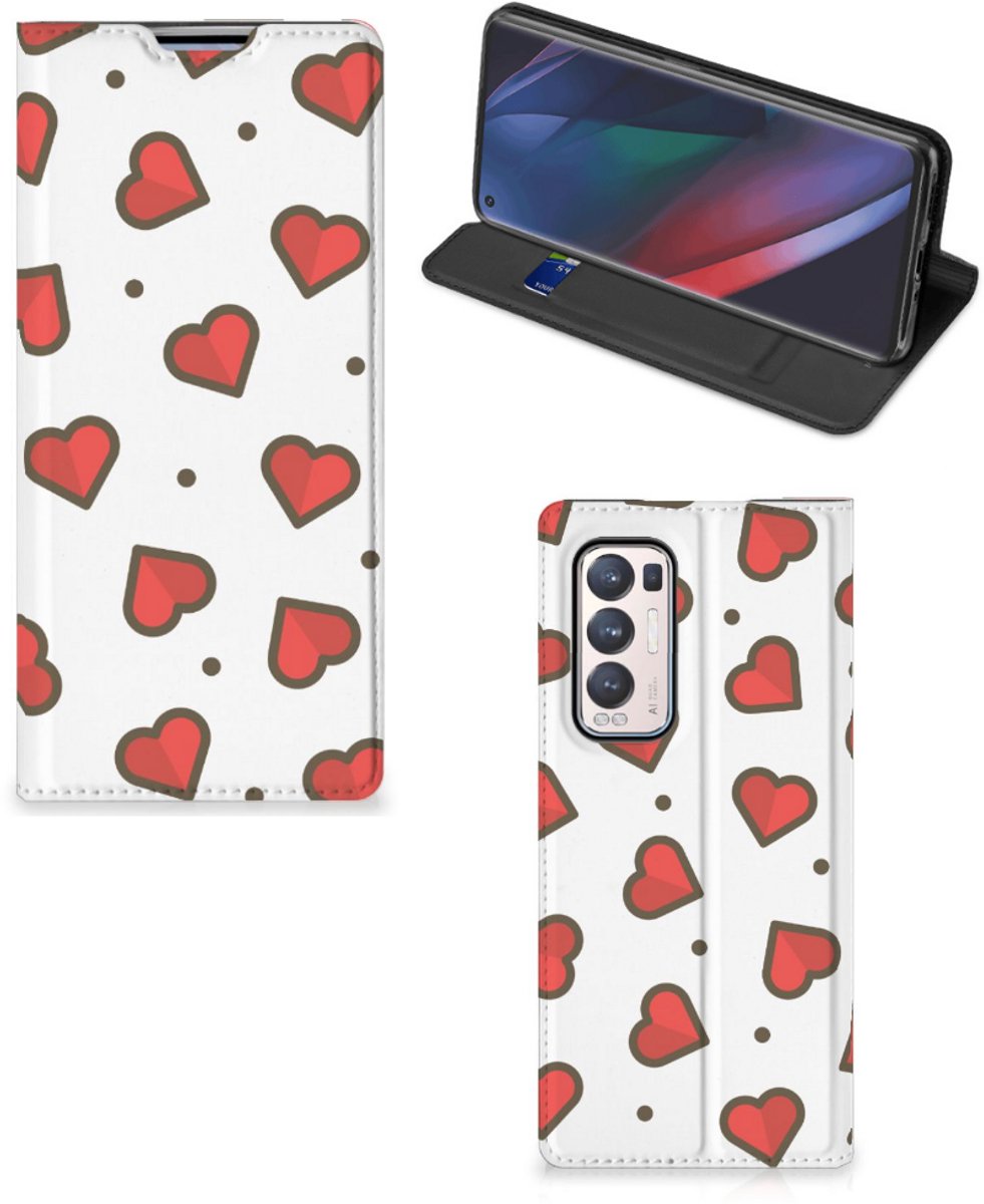 OPPO Find X3 Neo Hoesje met Magneet Hearts