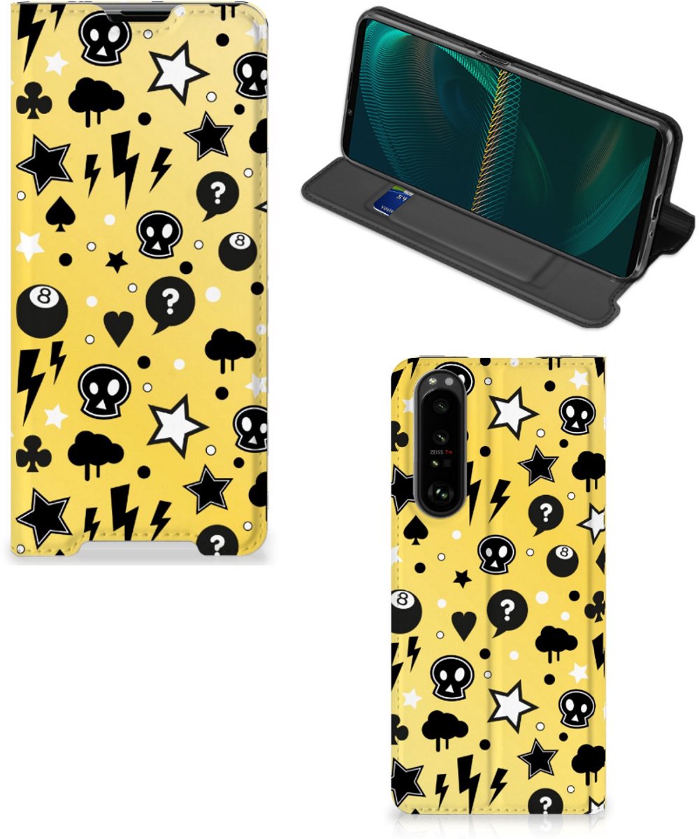 Mobiel BookCase Sony Xperia 5 III Punk Geel
