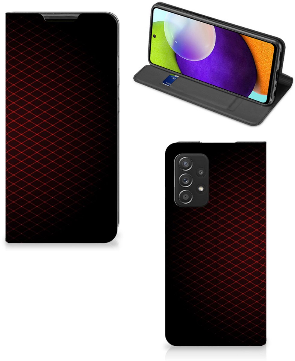Samsung Galaxy A52 Hoesje met Magneet Geruit Rood