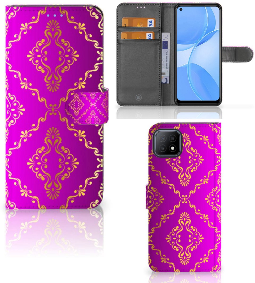 Wallet Case OPPO A73 5G Barok Roze