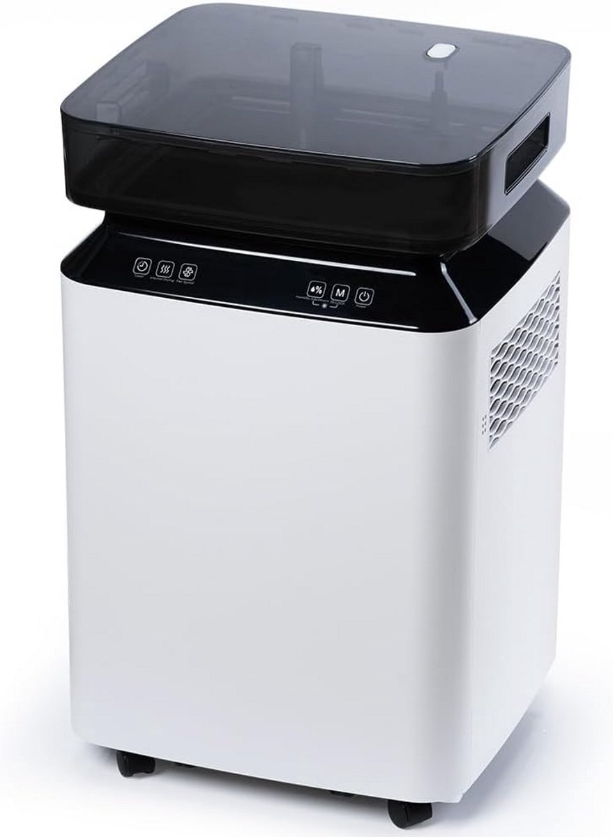 Elektrische Luchtontvochtiger met Hoge Capaciteit - 80 l/dag, Dubbele Ventilatie, Stille werking 46 dB, Geschikt voor Kelders, Kantoors en Grote Ruimtes