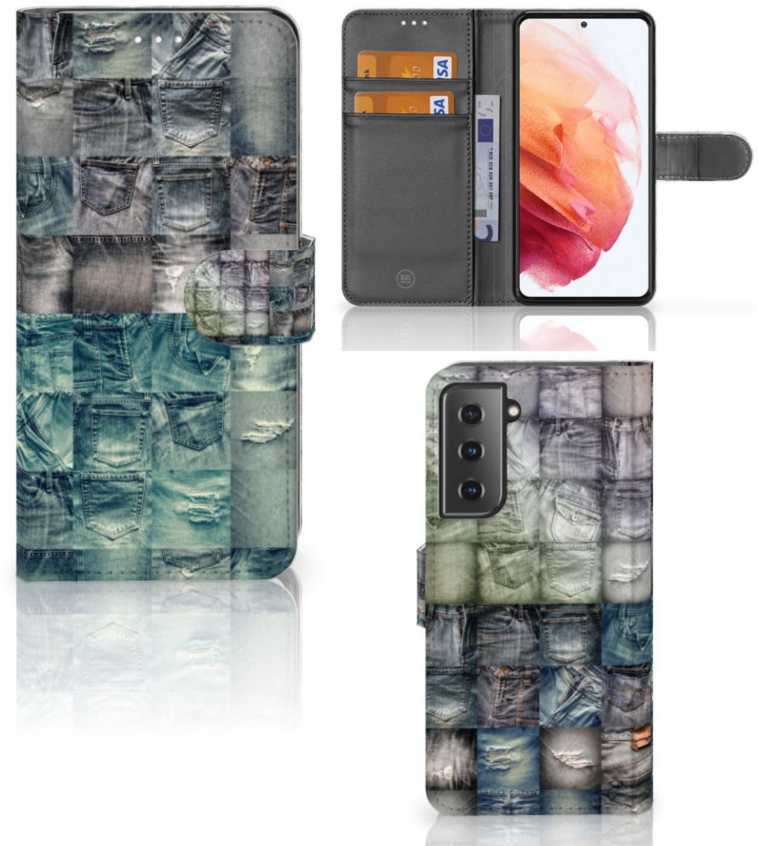 Wallet Case met Pasjes Samsung Galaxy S21 Spijkerbroeken