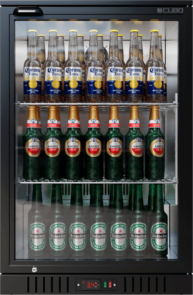 Barkoelkast 133L - 1 Glazen deur - Afsluitbaar met slot - 72 flessen - Energiezuinig - CS-130H-EE- Frigo