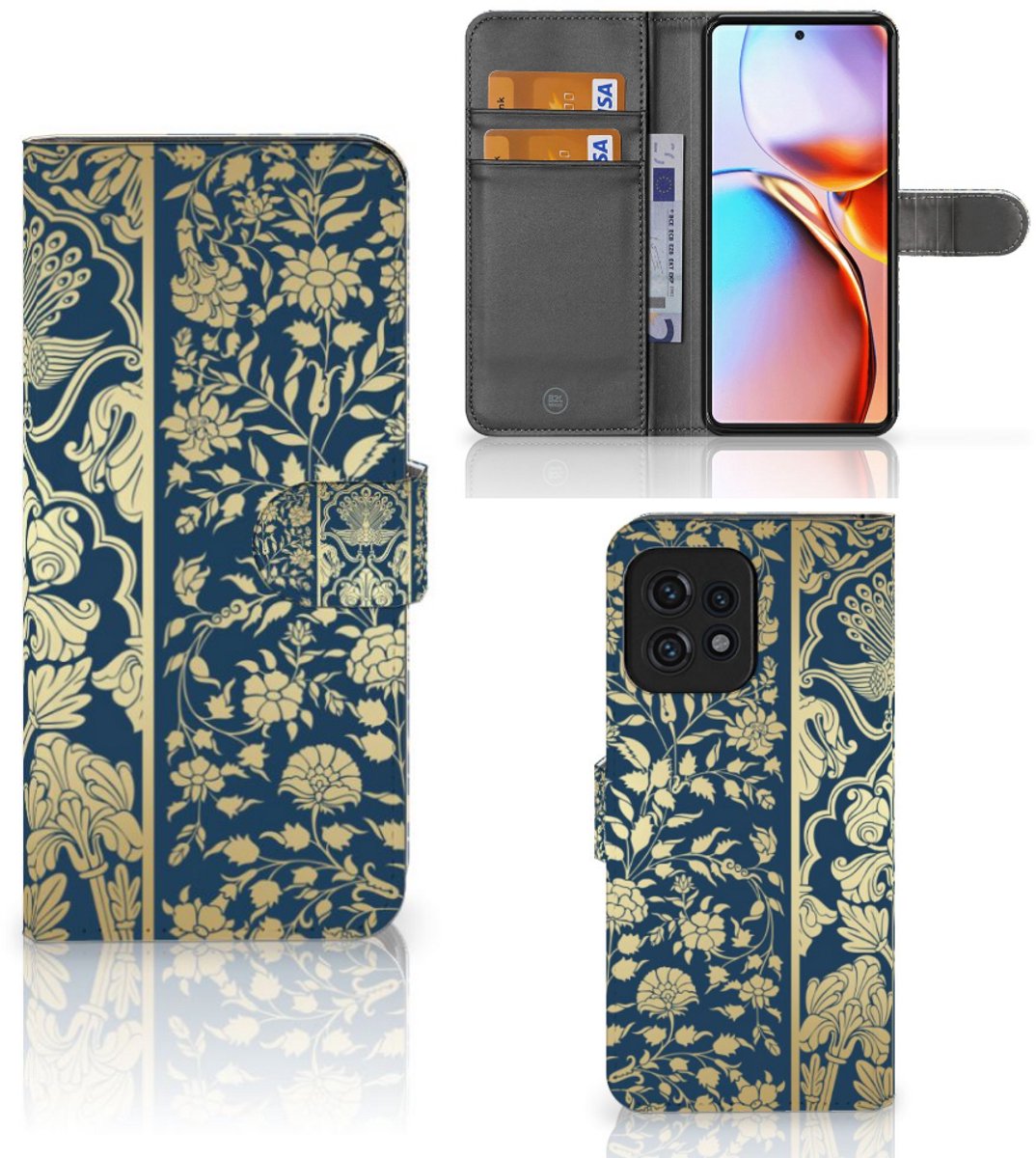 Motorola Edge 40 Pro Hoesje Beige Flowers