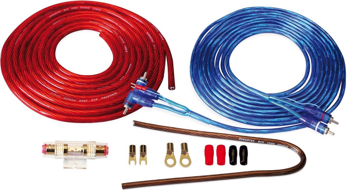 5m Car-Hifi Accukabelset 10 mm² voor Audio Systemen tot 500 Watt