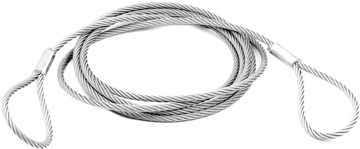 Stalen Kabel 6 mm | 1,5 m Lengte met Oogjes en Lussen