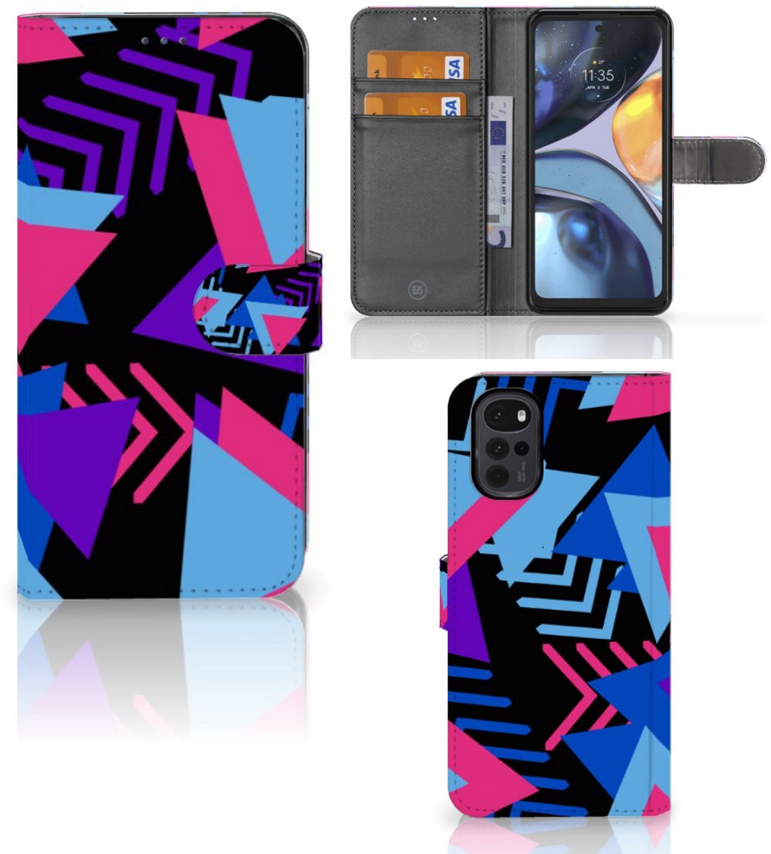 Boekhoesje voor Motorola Moto G22 Book Case Funky Triangle