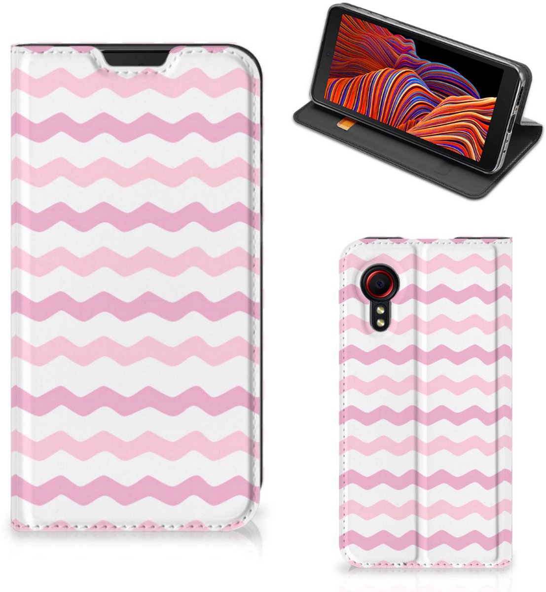 Samsung Galaxy Xcover 5 Hoesje met Magneet Waves Roze