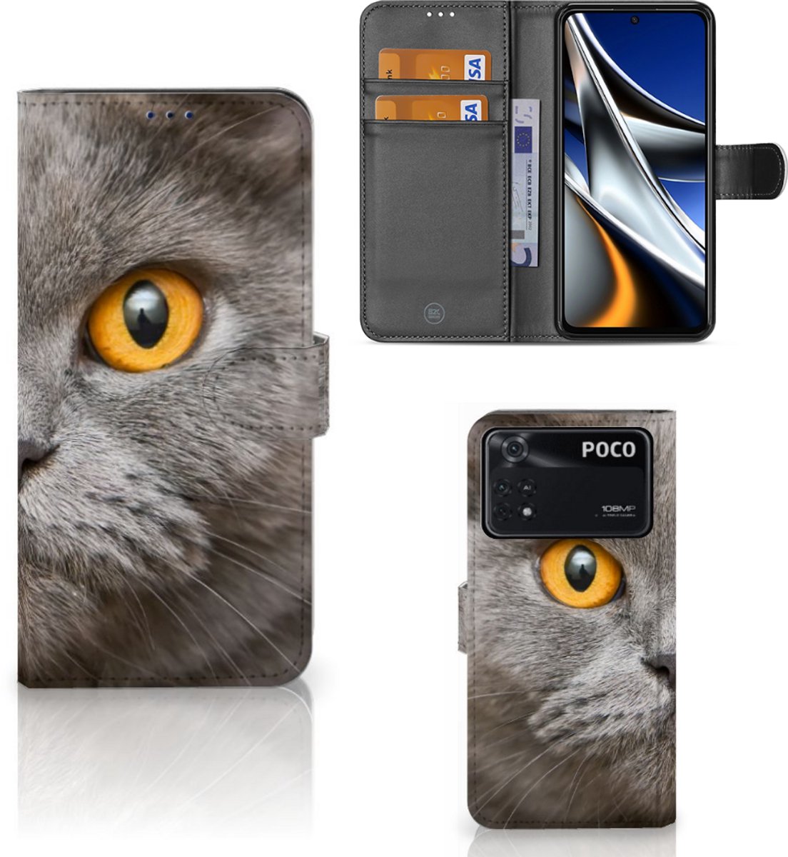 Telefoonhoesje met Pasjes Xiaomi Poco X4 Pro 5G Britse Korthaar