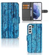 Magnet Case Samsung Galaxy S22 Phone Case Wood Blue