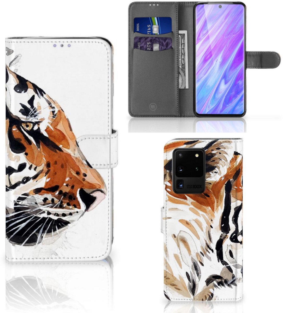 Hoesje Samsung Galaxy S20 Ultra Watercolor Tiger