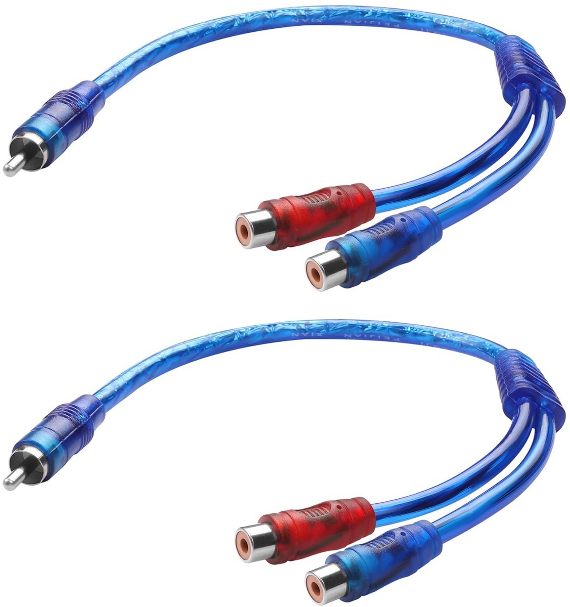 Korte RCA Splitterkabel 20 cm - 2 Stuks - Audio Y-Adapter voor Subwoofer en Auto