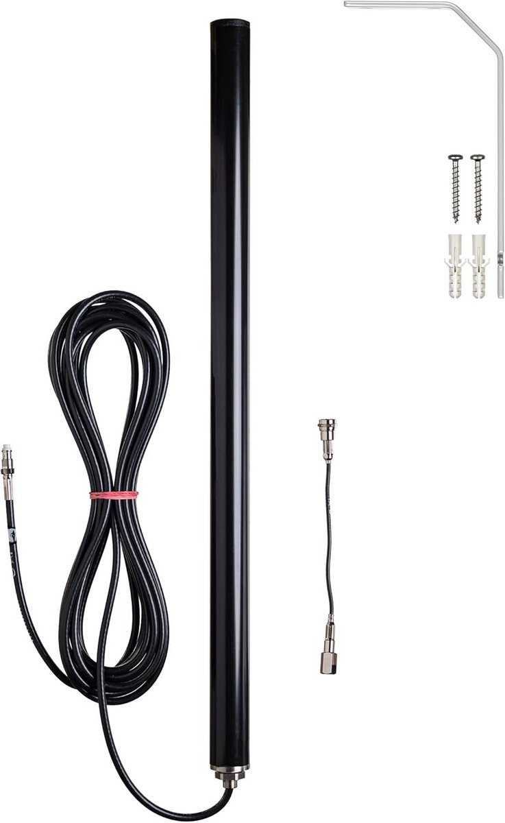 Stationaire DAB+ Antenne voor Binnen en Buiten - 5m HF-kabel met Bevestigingshoek