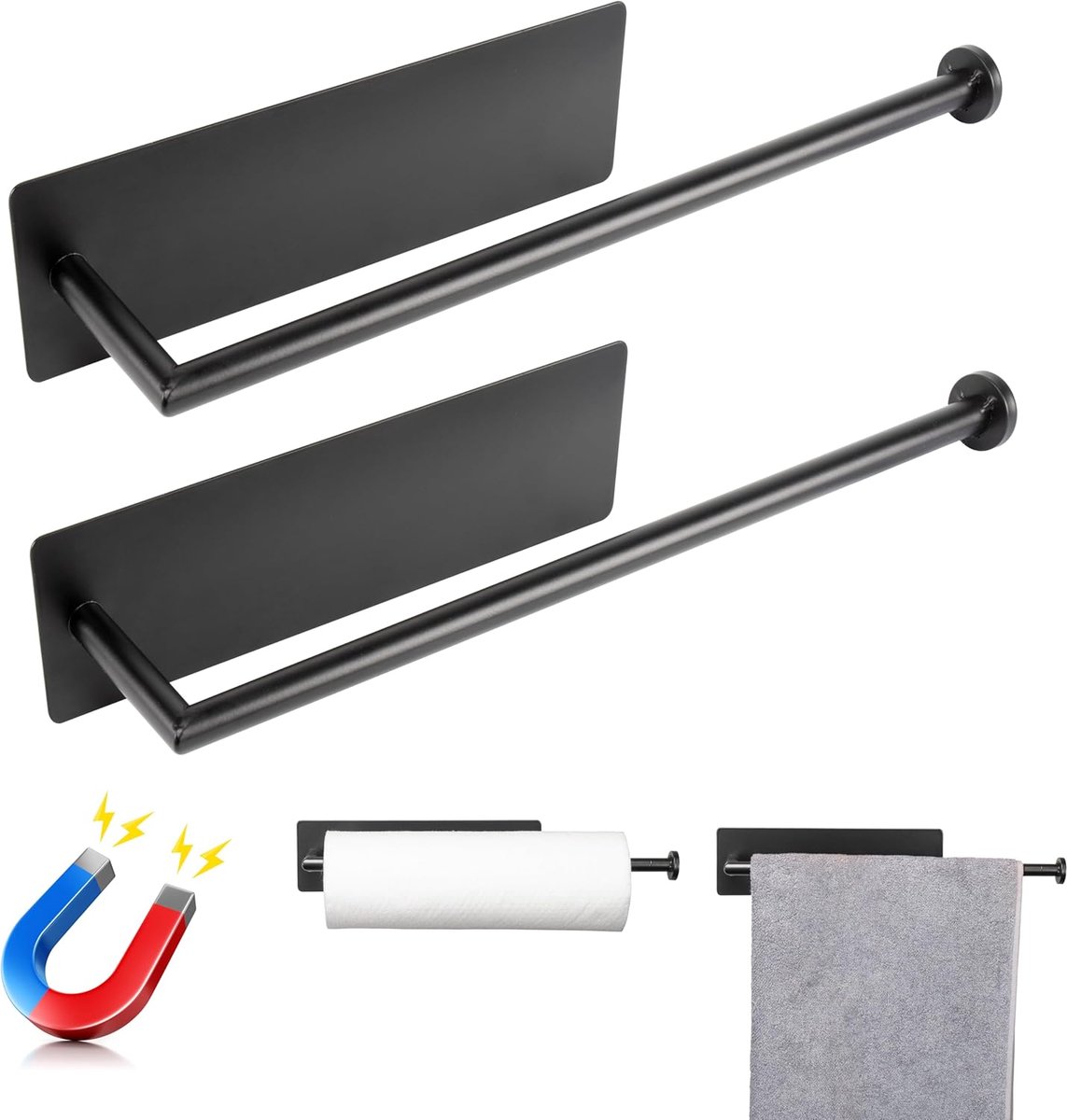 Set van 2 Magnetische Keukenpapieren Handdoekhangers voor Koelkast - Handig en Sterk voor BBQ, Grills, en Meer