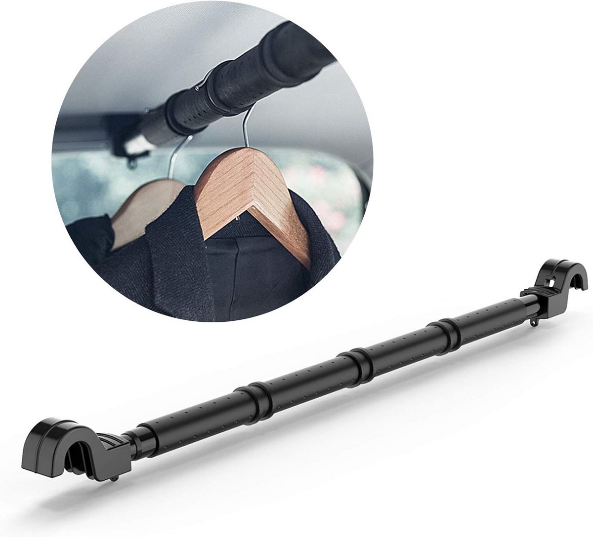 Verstelbare Kledinghanger voor Auto - Heavy Duty Metalen en Rubberen Grips
