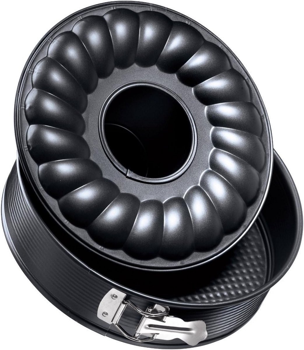 Springform pan 26 cm met 2 bodems, zwart