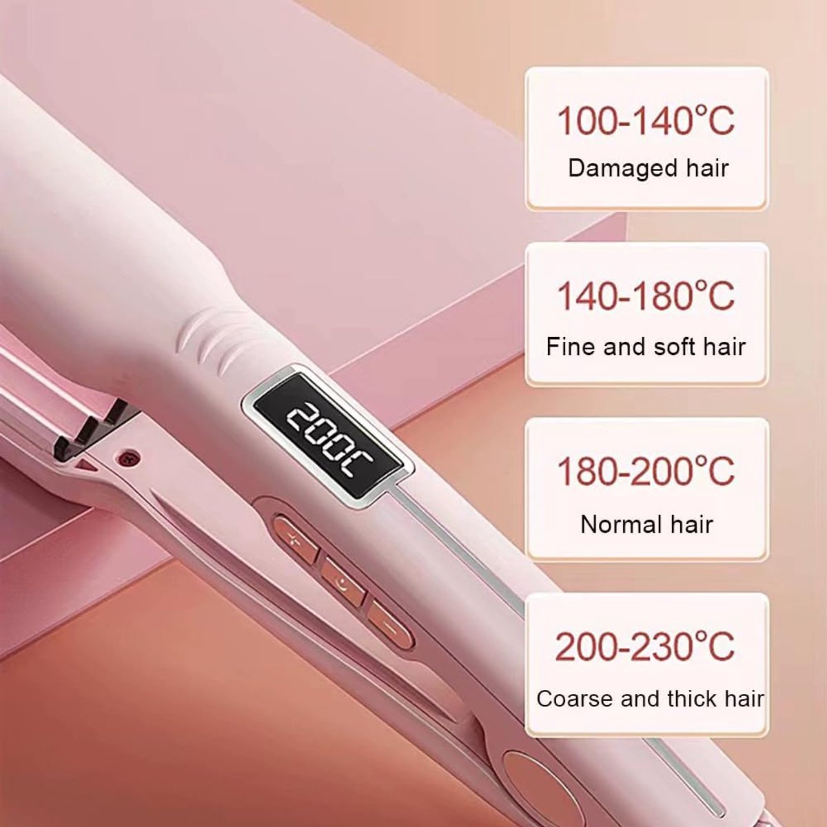 SnapGlow 2-in-1 Krultang en Stijltang met LCD Temperatuurinstelling - afbeelding 3