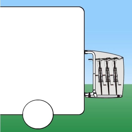 STAR fietsdragerhoes van DS COVERS - Outdoor - Waterdicht - met gevarenbordhouder - 300D Oxford - Incl. Opbergzak - geschikt voor 2/3 fietsen - beschermt de fiets(en) achterop de caravan en camper van DS COVERS — afbeelding 4