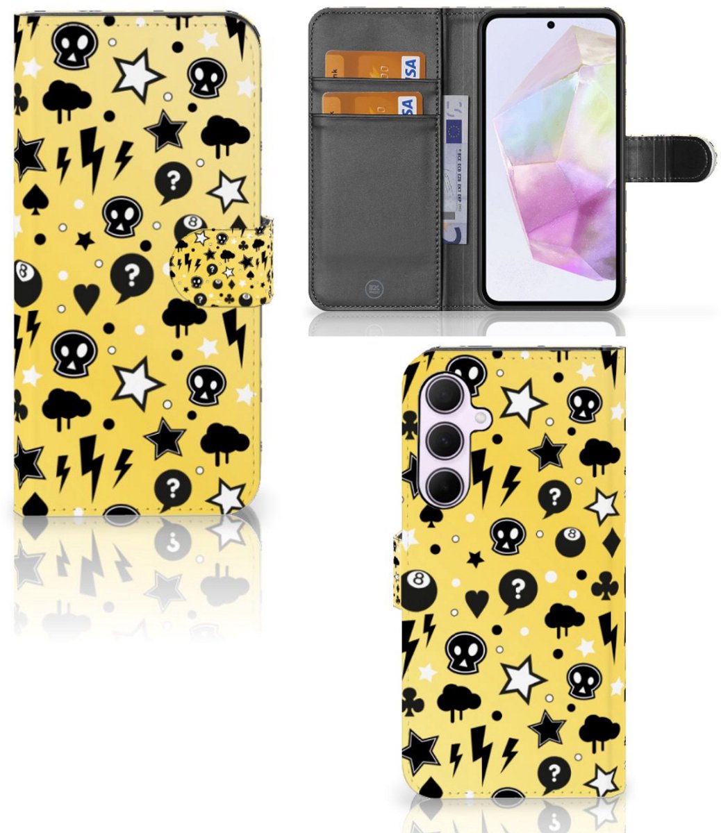 Telefoonhoesje met Naam Samsung Galaxy A35 Punk Geel