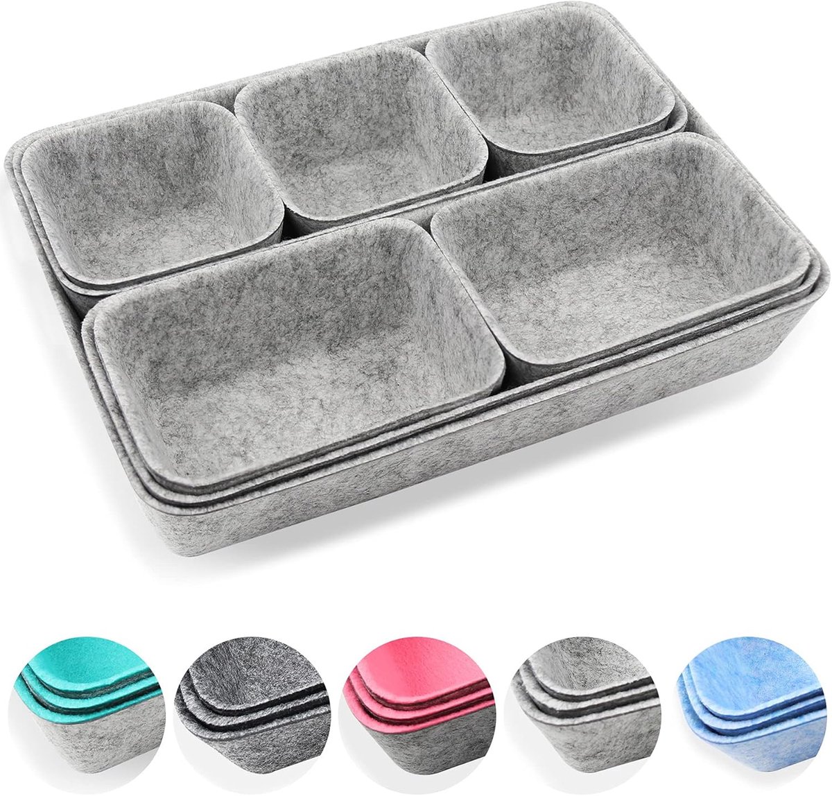 Bureaulade Organizer Tray - 8 Pack Stapelbare Opbergdozen voor Thuiskantoor en Cosmetica