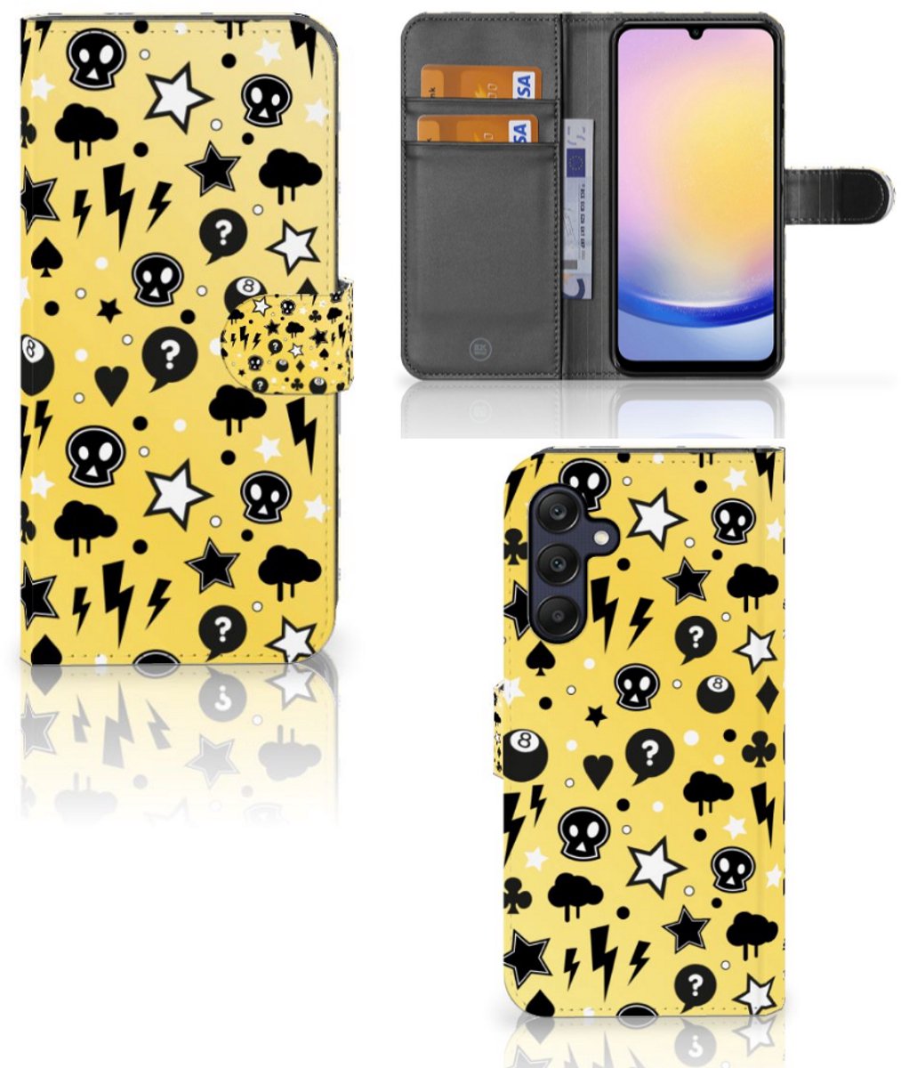 Telefoonhoesje met Naam Samsung Galaxy A25 Punk Geel