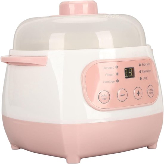 DYNA® Slowcooker met timer - Slowcooker - Crockpot - Roze - ‎25cm x 25cm x 23cm