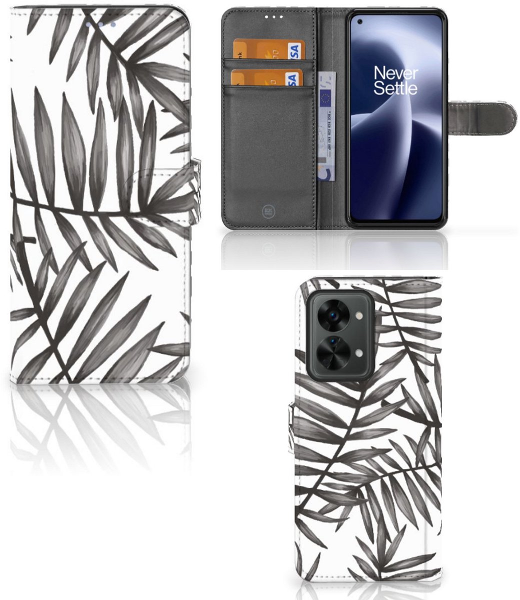 OnePlus Nord 2T Hoesje Leaves Grey