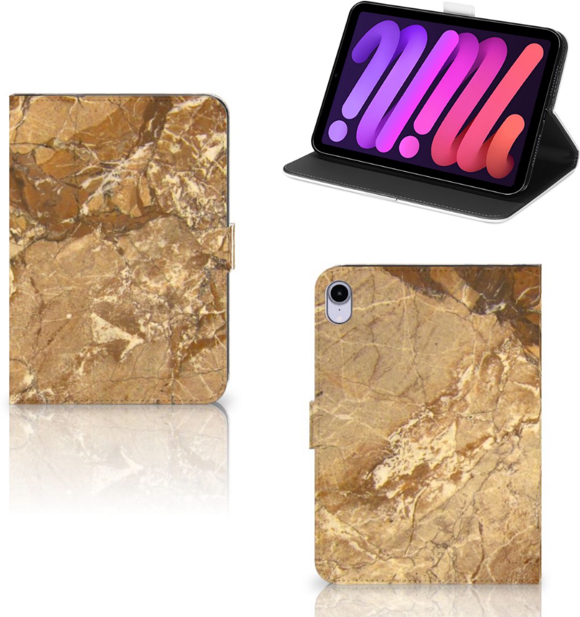 iPad Mini 6 (2021) Leuk Tablet hoesje Marmer Creme