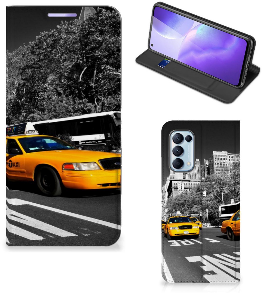 OPPO Find X3 Lite Book Cover New York Taxi