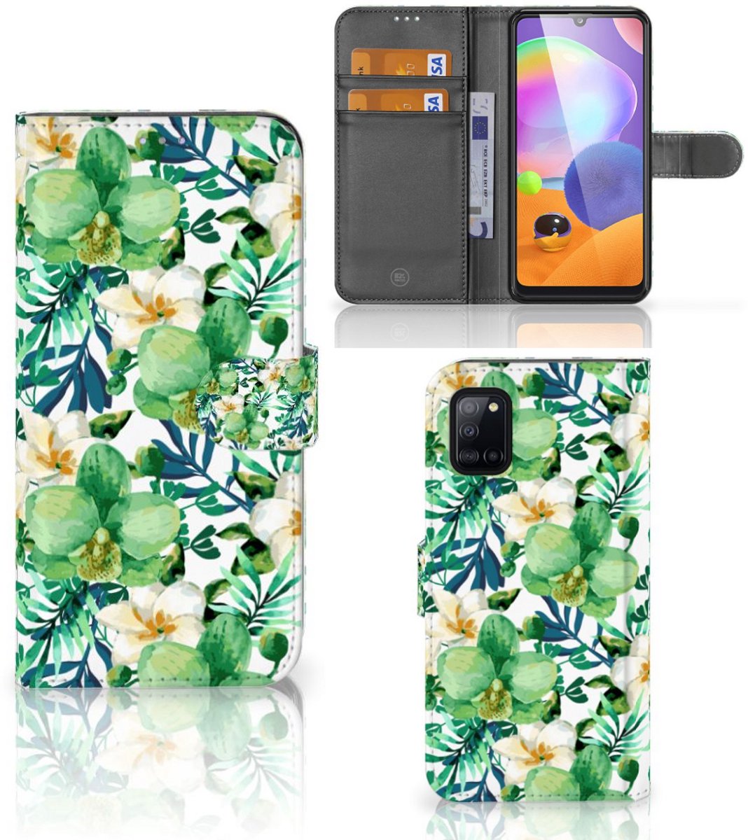 Samsung Galaxy A31 Hoesje Orchidee Groen