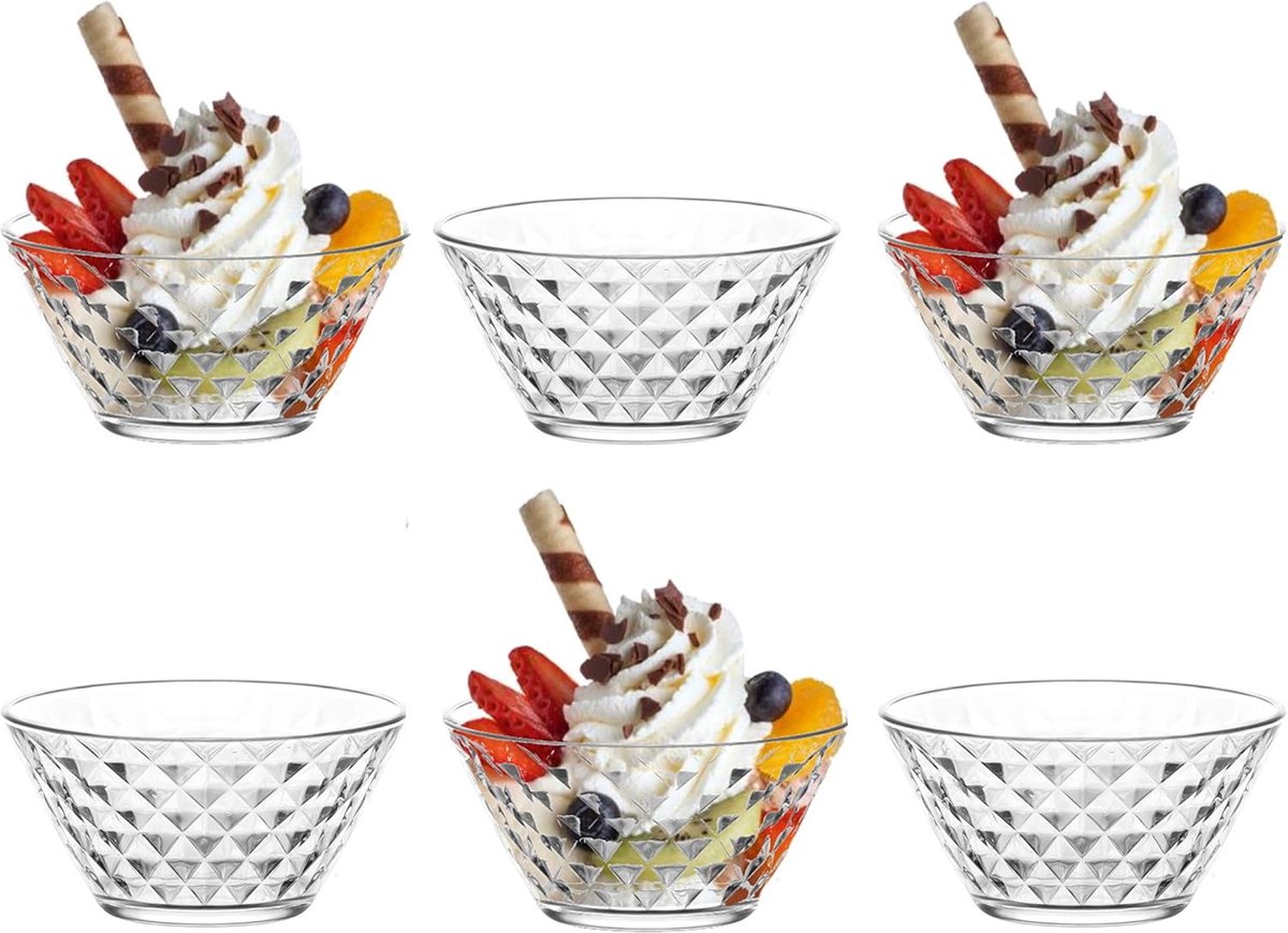 Dessertschaal en ijsschaal 12 cm - Glazen schaaltjes voor diverse lekkernijen