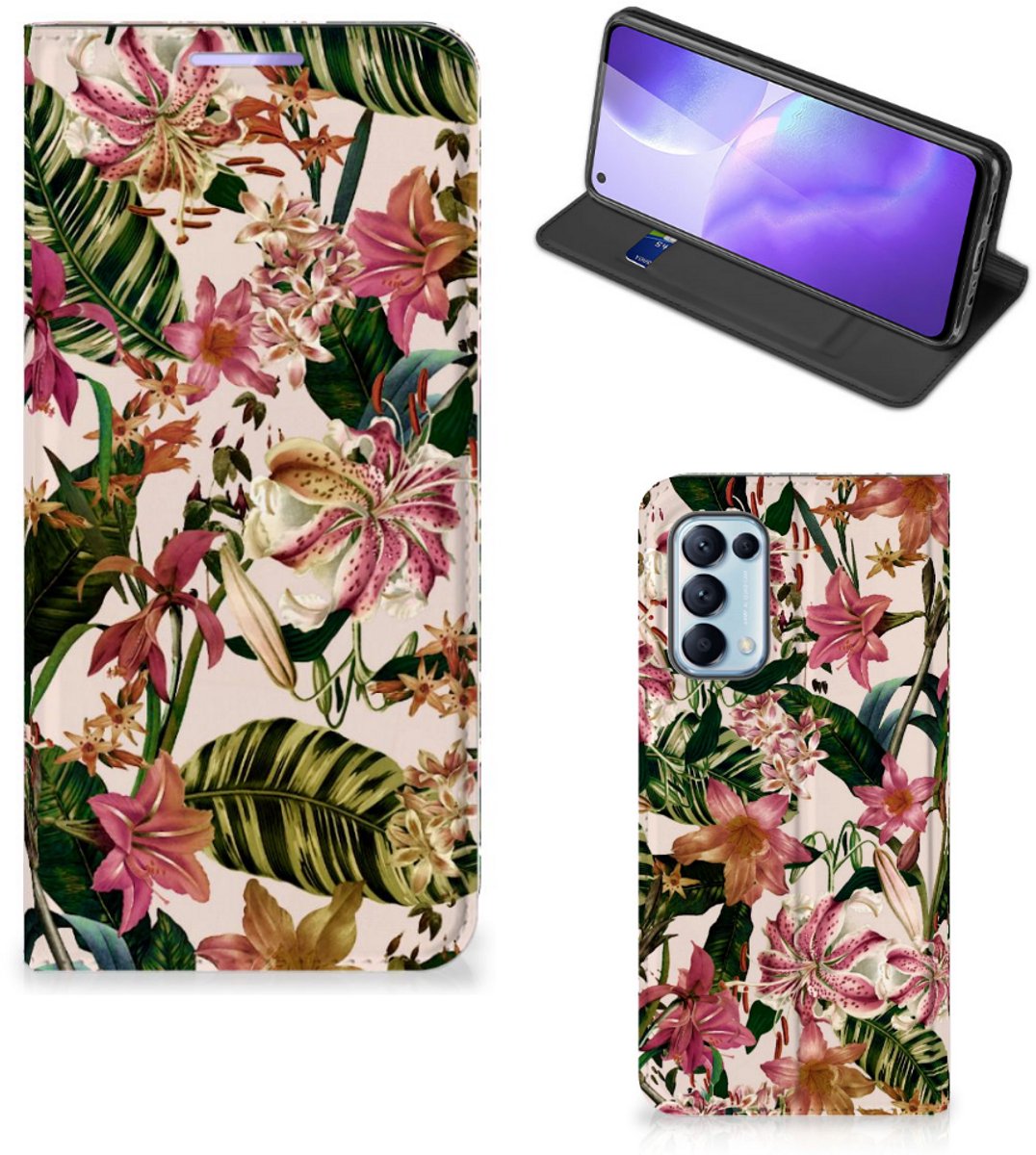 OPPO Find X3 Lite Smart Cover Flowers