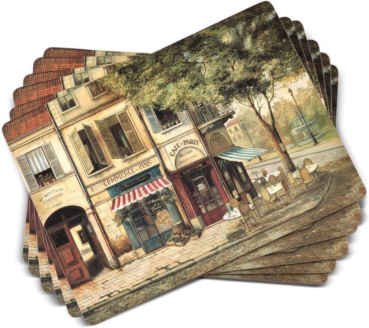 Set van 6 Hittebestendige Placemats met Parijse Scènes