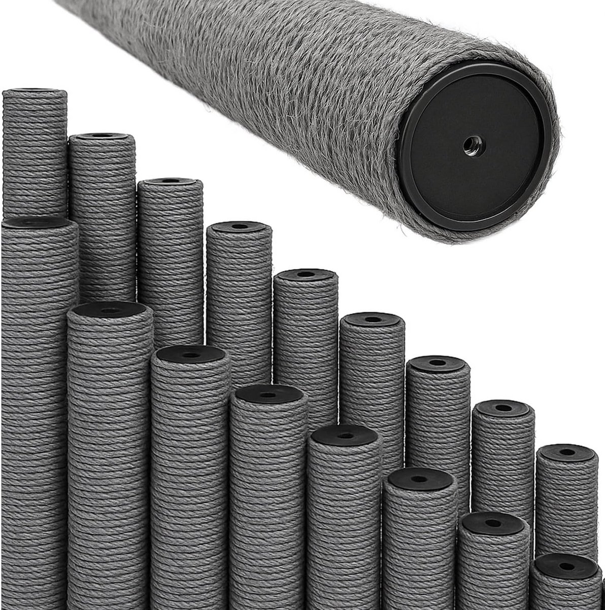 40 cm Grijze Sisal Krabpaal Vervanging voor Katten - Stevige en Duurzame Krabstam voor Kattenmeubels