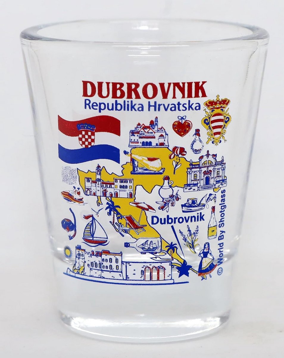 Grote Kroatische Steden Shotglas uit Dubrovnik